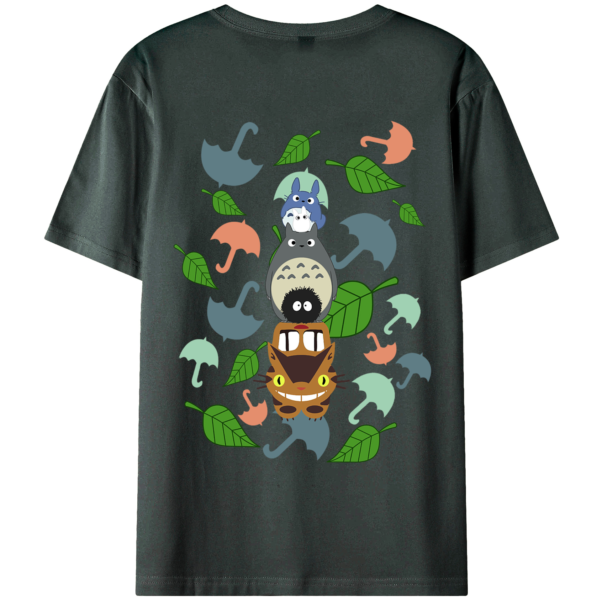 （画像用） となりのトトロ 草壁メイ 草壁サツキ My Neighbor Totoro Satsuki Kusakabe Mei Kusakabe 綿100％ メンズ半袖Tシャツ（バックプリント） 通気性